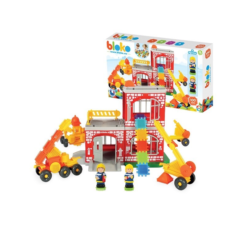 MOCHTOYS Klocki Jeżyki Pin Bricks FIRE FIGHTER karbis 100 tk. + 2 joonist