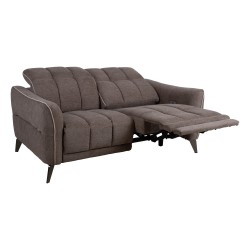 Recliner sofa CATHY 2-seater, electric, light brown