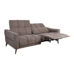 Recliner sofa CATHY 3-seater, electric, light brown