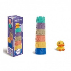 WOOPIE Sensory Blocks Puzzle Pyramid for Compressing Water Sound Learning Duck Alphabet 7 pcs.
