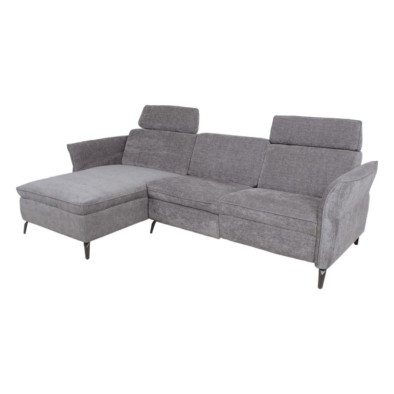 Corner sofa DAYTON LC, electric recliner, light grey