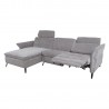 Corner sofa DAYTON LC, electric recliner, light grey