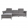 Corner sofa DAYTON LC, electric recliner, light grey