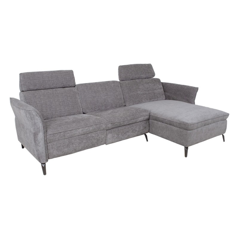 Corner sofa DAYTON RC, electric recliner, light grey