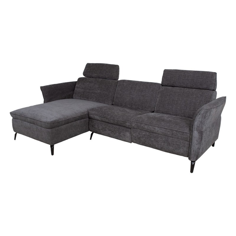 Corner sofa DAYTON LC, electric recliner, dark grey