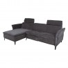 Corner sofa DAYTON LC, electric recliner, dark grey