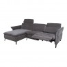 Corner sofa DAYTON LC, electric recliner, dark grey