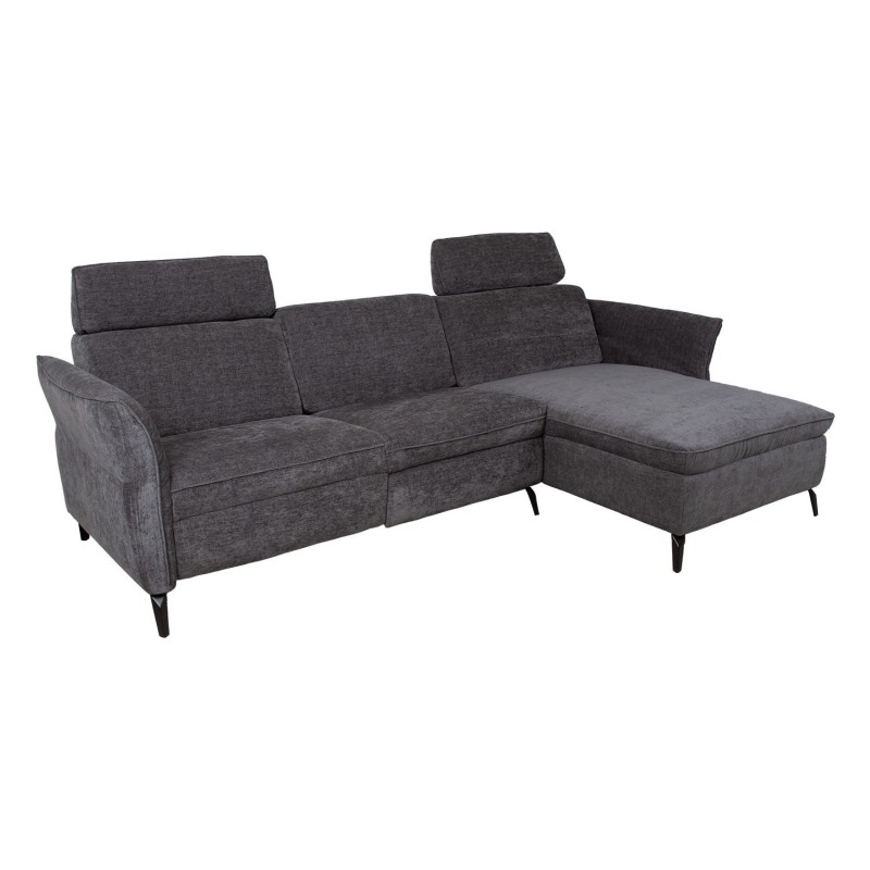 Corner sofa DAYTON RC, electric recliner, dark grey