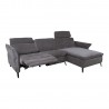 Corner sofa DAYTON RC, electric recliner, dark grey