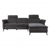 Corner sofa DAYTON RC, electric recliner, dark grey