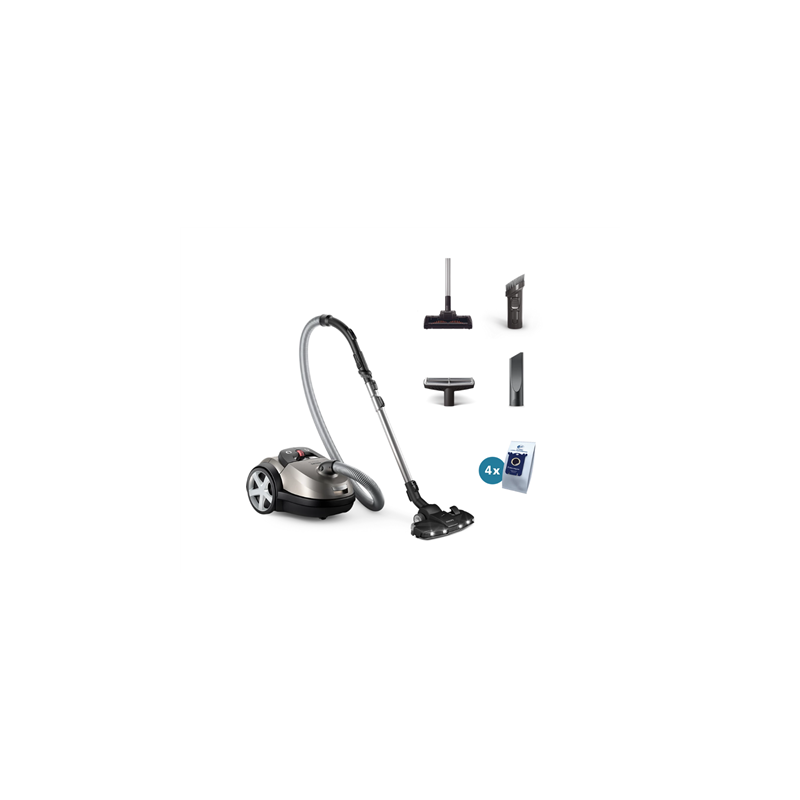 Philips Vacuum cleaner XD8152/12 Bagged Power 900 W Dust capacity 4 L Pearl Metal