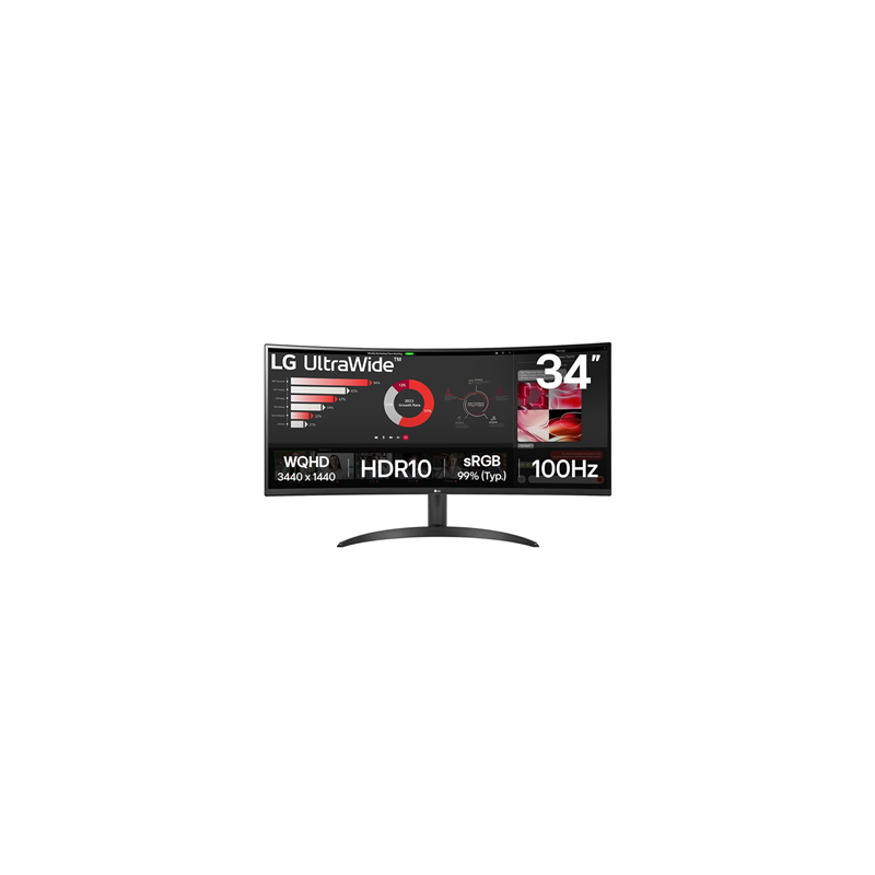 LG 34WR50QK-B 34 " VA QHD 21:9 100 Hz 5 ms 3440 x 1440 pixels 240 cd/mu00b2 HDMI ports quantity 2