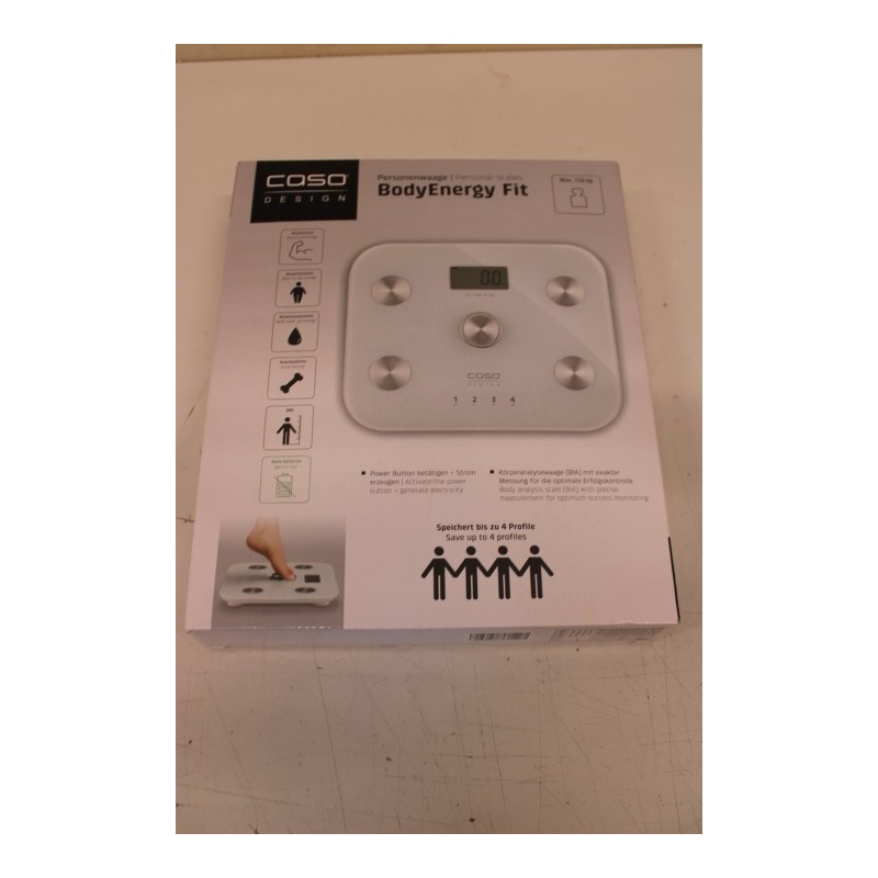 SALE OUT. Caso Body Energy Fit Scale, Maximum weight (capacity) 150 kg, Accuracy 100 g, Glass Caso Scale |