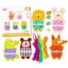 TOOKY TOY Wooden Arcade Game Animals for lacing 5in1