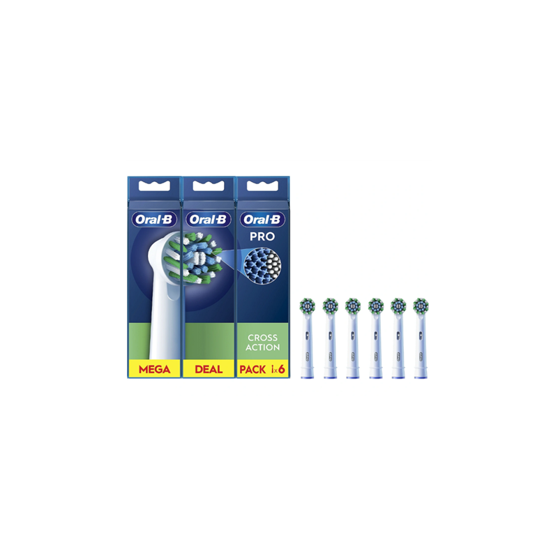 Oral-B Replaceable toothbrush heads EB50RX-6 Cross Action Pro Heads For adults Number of brush heads included