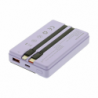 Tellur Power Bank 10000mAh, USB-C + Lightning cables built-in  purple