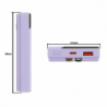 Tellur Power Bank 10000mAh, USB-C + Lightning cables built-in  purple