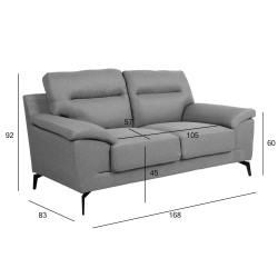 Sofa ENZO 2-seater, grey