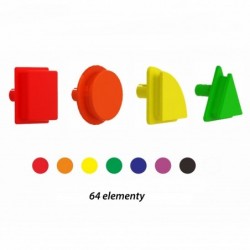 MASTERKIDZ Set of Pegs in the shape of geometric figures, 64 pcs for STEM boards