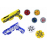 Gun Launcher Set 4 Metal Discs Blue Yellow Lights