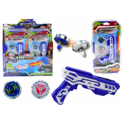 Set Gun Launcher 2 Metal Discs Blue Lights