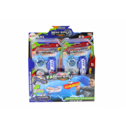 Set Gun Launcher 2 Metal Discs Blue Lights