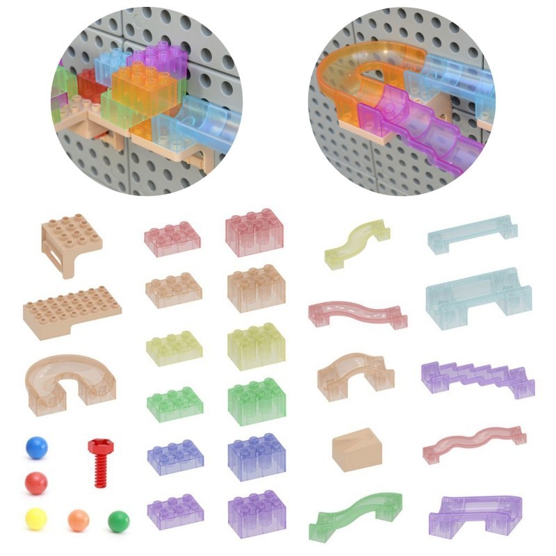 MASTERKIDZ Track Construction Kit for Balls STEM board of 120 elements