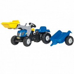 Трактор Rolly Toys rollyKid New Holland с ковшом и прицепом