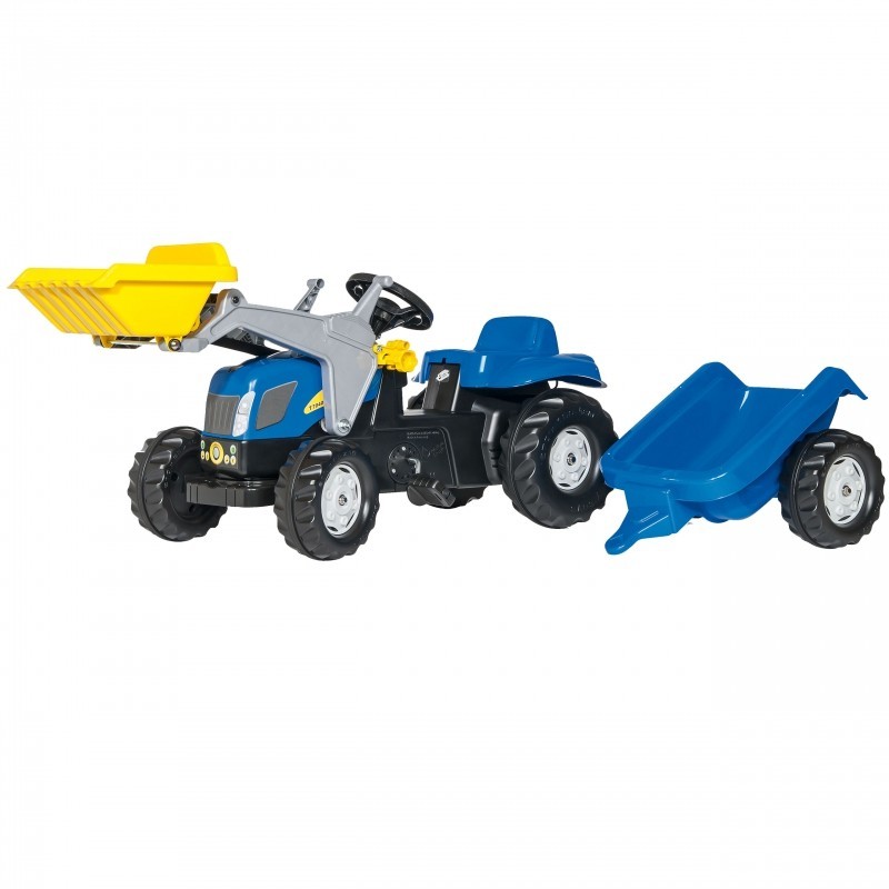 Трактор Rolly Toys rollyKid New Holland с ковшом и прицепом