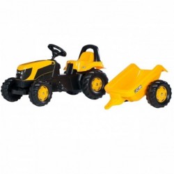 Rolly Toys rollyKid JCB Педальный трактор с прицепом для детей от 2 до 5 лет