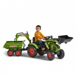 FALK CLAAS Pedal Tractor with Trailer, Bucket and Bulldozer from 3 Years