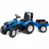 Трактор FALK Landini Blue Pedal с прицепом от 3 лет
