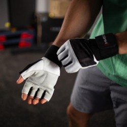 RST04 SIZE M FITNESS GLOVES HMS (WHITE-BLACK)