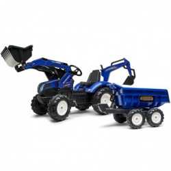 FALK New Holland Pedal Tractor Blue with Trailer from 3 Years