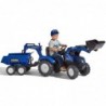 FALK New Holland Pedal Tractor Blue с прицепом от 3 лет