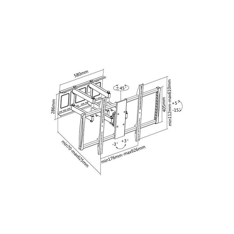 Sunne Wall Mount 60-100-EA 60-100 " Maximum weight (capacity) 80 kg Black