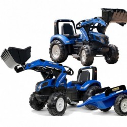 FALK New Holland Blue Pedal Tractor with Trailer from 3 Years