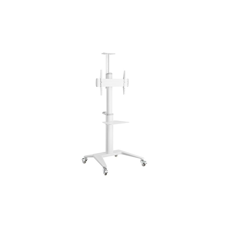 Gembird Aluminum TV floor stand with caster wheels, 37" - 70", white Gembird