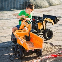 FALK Case IH Backhoe Tractor Orange with Trailer Mobile Bucket from 3 Years