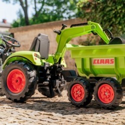 FALK Traktor CLAAS AVEC Roheline pedaalidel koos haagisega alates 3 aastast