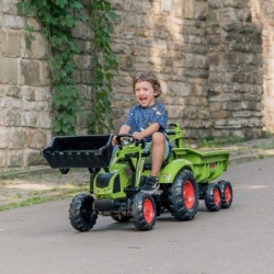 FALK Traktor CLAAS AVEC Roheline pedaalidel koos haagisega alates 3 aastast