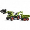 FALK Tractor CLAAS AVEC Green on Pedals with Trailer from 3 Years