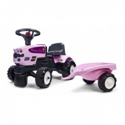 FALK Tractor Baby Princess Pink with a trailer from 1 year