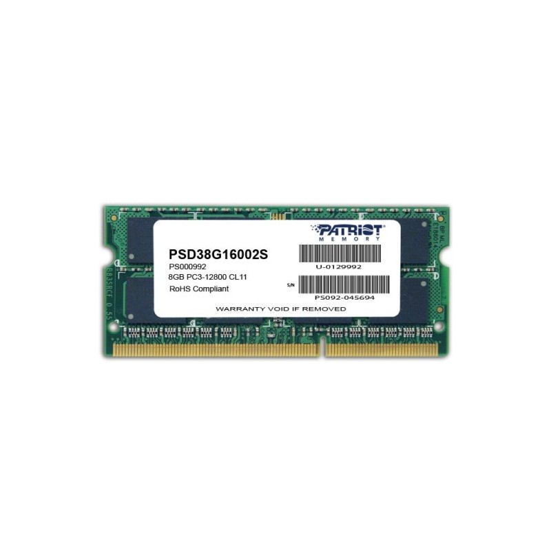 Patriot Memory 8GB PC3-12800 memory module 1 x 8 GB DDR3 1600 MHz