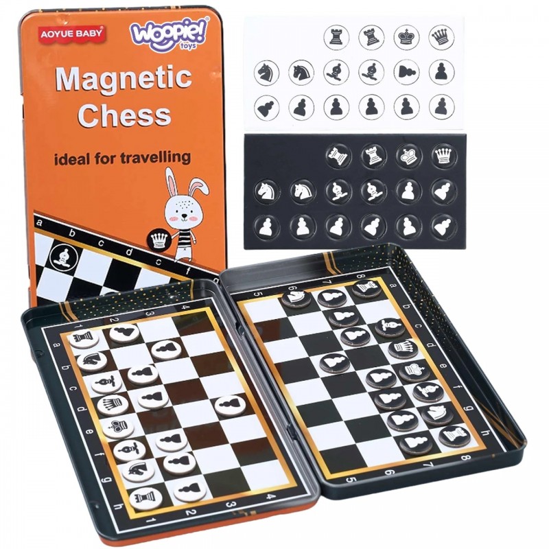 WOOPIE Chess Checkers Magnetic 2in1 Travel Pocket Game
