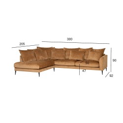 Corner sofa LARTES left corner, brown