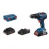 Bosch GSB 18V-55 PROFESSIONAL 1800 RPM Keyless 1.1 kg Black, Blue, Red