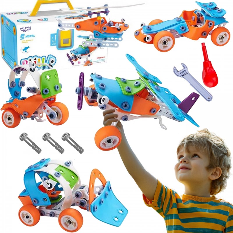 WOOPIE Vehicle Set Construction Blocks 5in1 STEM