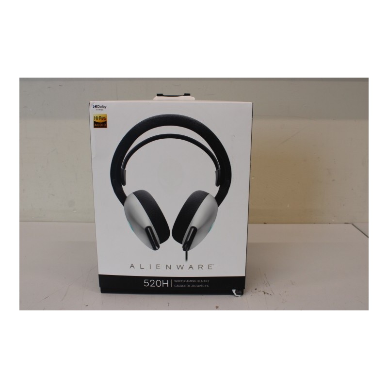 SALE OUT. Dell Alienware Wired Gaming Headset - AW520H (Lunar Light), UNPACKED, USED,  DAMAGED PACKAGING Dell |