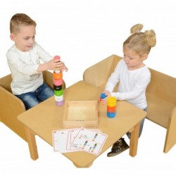 Colorful Wooden Blocks and Masterkidz Cups